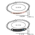 thumbnail image 3 of Fiudx Pulsera con Letras, Elegante Diseño de Pareja, con Incrustaciones de Cristal, Apertura Ajustable, Regalo Romántico, Ideal para Parejas, Accesorio Elegante., 3 of 4