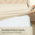 thumbnail image 3 of Fitted Sheet Only - Extra Deep Pocket No-Pop Off Elastic Bottom Sheets - Ultra-Soft Brushed Microfiber Hotel Luxury Machine Washable Fitted Bed Sheets - Fade & Shrink Resistant (Cream, Queen), 3 of 8