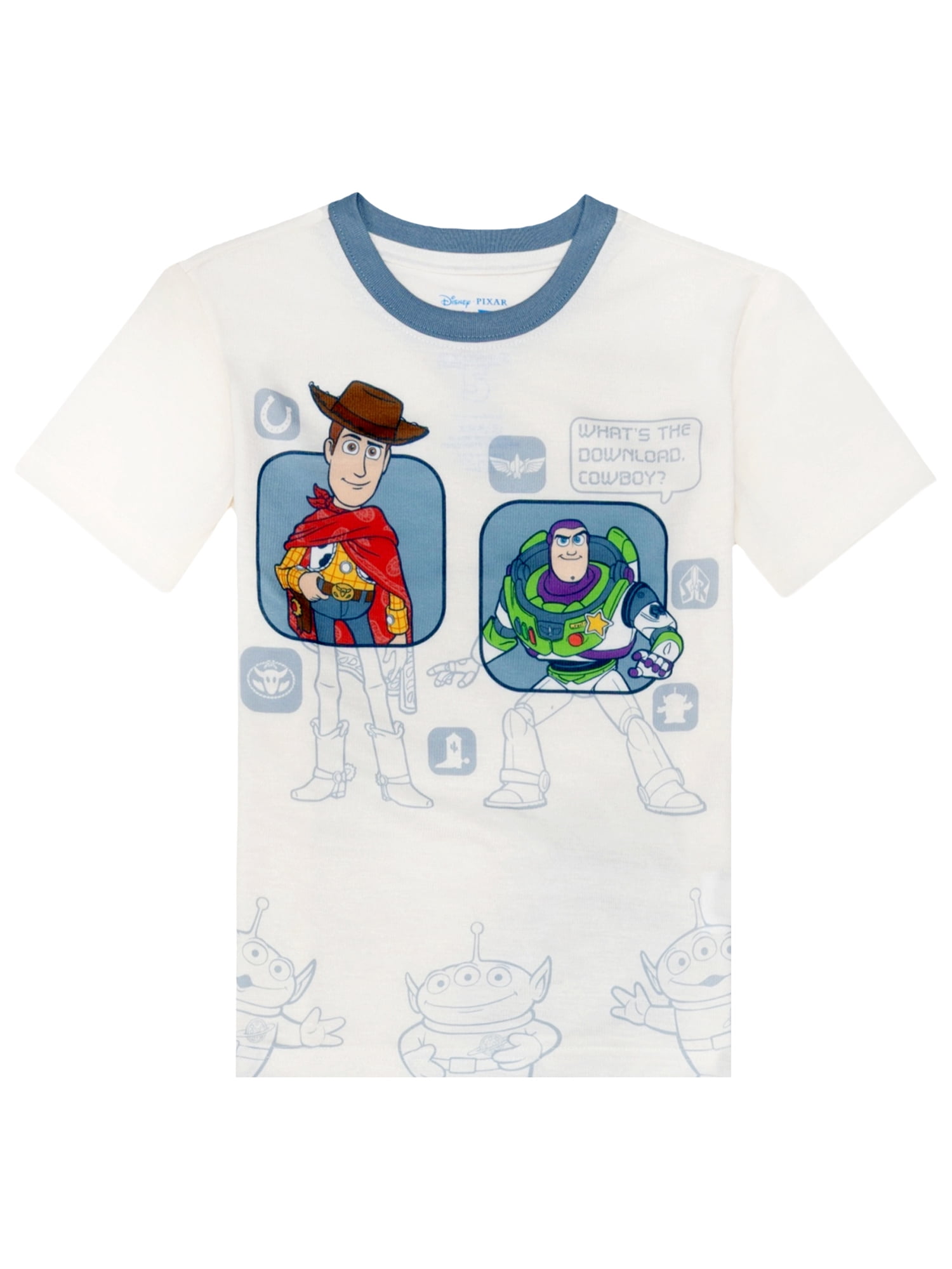 Toy Story Boys Short Sleeve Top and Pant Pajama Set, 2-Piece, Sizes 4-12