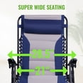 thumbnail image 7 of Backyard Expressions Deluxe XL Padded Recliner Chair – Ergonomic Anti-Gravity Lounger with Folding Design, Side Tray, and Adjustable Headrest, 7 of 7