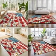thumbnail image 4 of Area Rugs 4'x6'. Indenpendence Day Carpet Runner Indoor Outdoor Rugs Home Decor Aesthetic, 4th of July Red Blue American Flag Non Slip Mats Washable Accent Rug for Living Room Bedroom, 4 of 8