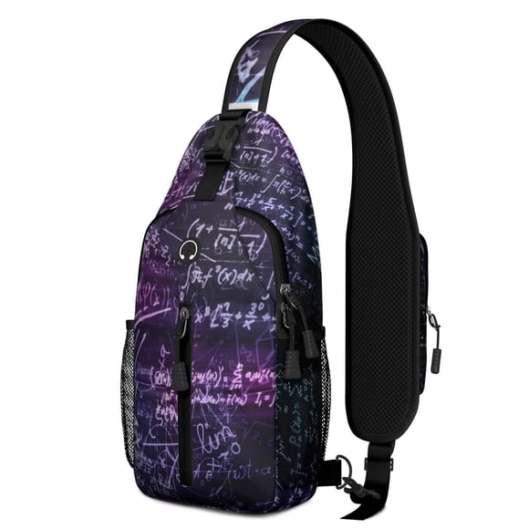 Sac à Dos à Bandoulière pour Amateur de Sciences et Mathématiques, Imprimé Géométrique Scientifique, Sac de Jour pour Apprentissage et Enseignement