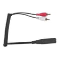thumbnail image 4 of Microphone Adapter Cable, Plug and Play 6.35mm Female To 2  Male Coiled Cable Stereo Gold Plated Terminals Stable Signal  for DVD Players for Multimedia, 4 of 7