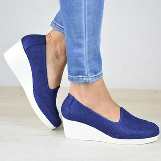 Moda mujer plataforma casual cuna talon plano gran tamano hueco zapatos individuales wmkox8yii sa2187