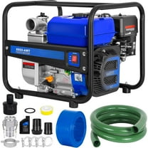 ANLIBATT 7HP Semi Trash Pump 158 GPM 2" EPA Gas Powered High Pressure Water Transfer Pumps Irrigation Suction Pipe Complete Hose Kits Included