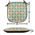 thumbnail image 4 of Abstract Chair Seating Cushion Set of 6, Repeating Print of Round Shapes in Colorful Design Vintage Style Circular, Seat Pads with Anti-slip Backing, 16"x16", Mustard and Mustard, by Ambesonne, 4 of 7