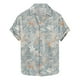 thumbnail image 1 of Camisas de Manga Corta de los Hombres Casual Hoja Impresión Solapa Superior, Mezcla de Poliéster/Spandex de la Moda para la Fiesta Y la Playa, 1 of 5