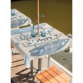 thumbnail image 2 of Outdoor Tablecloth with Umbrella Hole for Patio/Picnic/Party/Camping, Coastal Beach Waterproof Table Cloth Square Cover Washable, Ocean Nautical Surfboards Starfish Beige (54"x 54"), 2 of 9