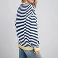 thumbnail image 3 of HAiming Women Plus Size Striped Sweatshirt Casual Long Sleeve Crewneck Pullover Top Fall Loose Oversized Workout Shirt, 3 of 6