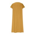 thumbnail image 5 of Meichang Linen Dresses for Women 2025 Casual Flowy V Neck Short Sleeve Maxi Dress Lightweight Summer Beach Vacation Clothes, 5 of 6