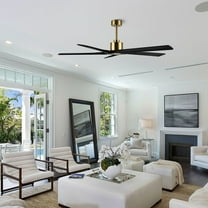 WINGBO  72" 6-Speed DC Motor Indoor Ceiling Fan without Lights - N/A Gold and Black