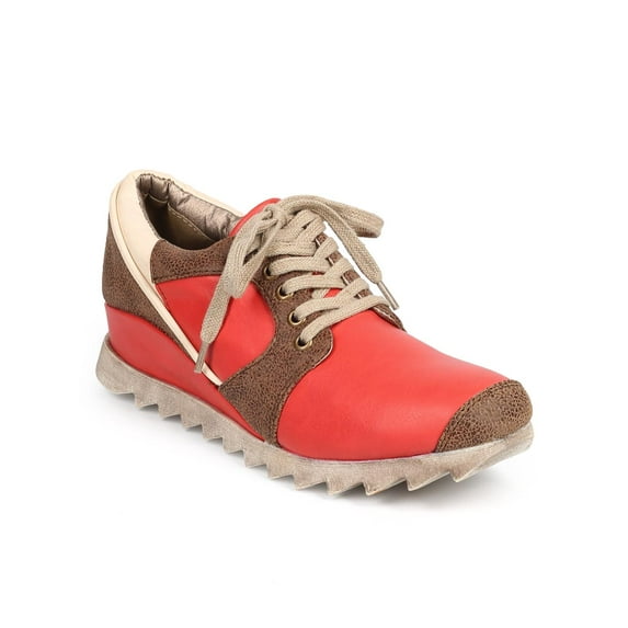 Women Distressed Leatherette Racing Stripe Lug Sole Sneaker DB86