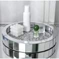 thumbnail image 2 of LUVODI Round Silver Mirored Decorative Tray with Crushed Diamond Crystal Vanity Tray Organizer, 2 of 9