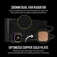thumbnail image 3 of Corsair iCUE H115i RGB PRO XT Liquid CPU Cooler - 5.51" Maximum Fan Diameter - 725.6 gal/min Maximum Airflow - 2000 rpm - 36 dB(A) Noise - Liquid Cooler Cooler - Socket LGA-1200, Socket H3 LGA-11, 3 of 4