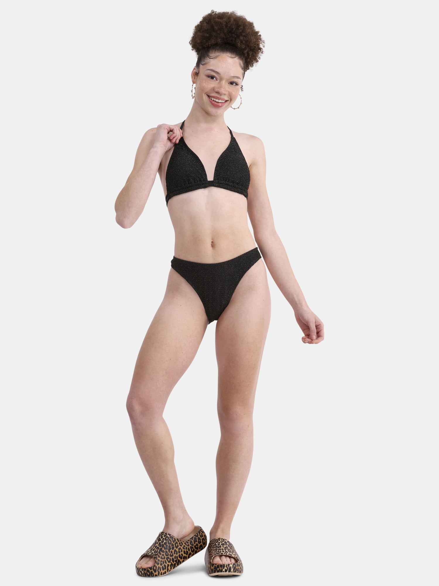 No Boundaries Women's Crystal Mesh Bikini Top, Sizes XXS - XXL
