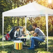 HOTEEL 10x10ft Popup Canopy Waterproof Canopy with 4 Sidewalls Outdoor Commercial Instant Shelter Beach Camping Canopy Tent for Party, White