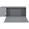 thumbnail image 6 of Tabaray Modern Murphy Bed with Movable Desk, Solid Wood Queen Size Foldable Platform Bed with 2 Storage for Teens Adults Bedroom, Maximize Space Savings (Gray), 6 of 18