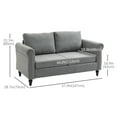 thumbnail image 3 of HOMCOM Loveseat w/ Curved Armrests, Love Seat w/ Padded Seat, Light Grey, 3 of 9