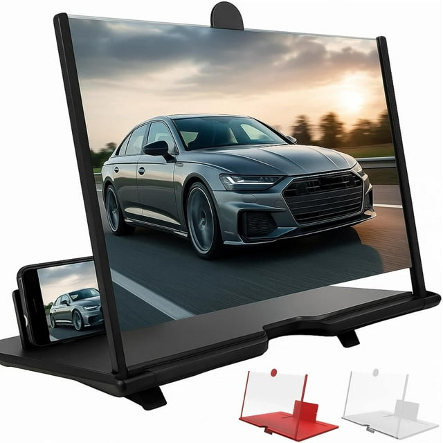 Screen Magnifier for Cell Phone, Screen Magnifier New Version, Mobile Phone Magnifier Projector Screen for Movies, Videos and Gaming with All Phones (Black, 10 inch)
