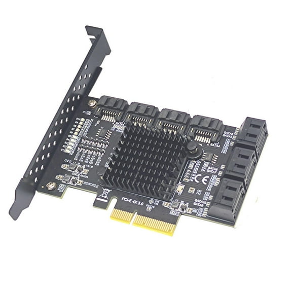 PCI-E SATA Expansion Card X4 x8 x16 6 Ports SATA PCIe Card 6Gbps Expansion Controller Adapter Card for ASMedia ASM1166 Master