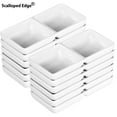 thumbnail image 2 of 12Pcs Dual Dipping Sauce Bowls with 2 Compartments, Plastic Dip Sauce Dish Tray, Divided Fondue Plate, Ketchup Wasabi Dipping Plate for Parties Restaurants Home, 2 of 6