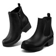 thumbnail image 5 of Bocca Women's Matte Black Chelsea Boots Chunky Heel Ankle Booties Size 7, 5 of 8