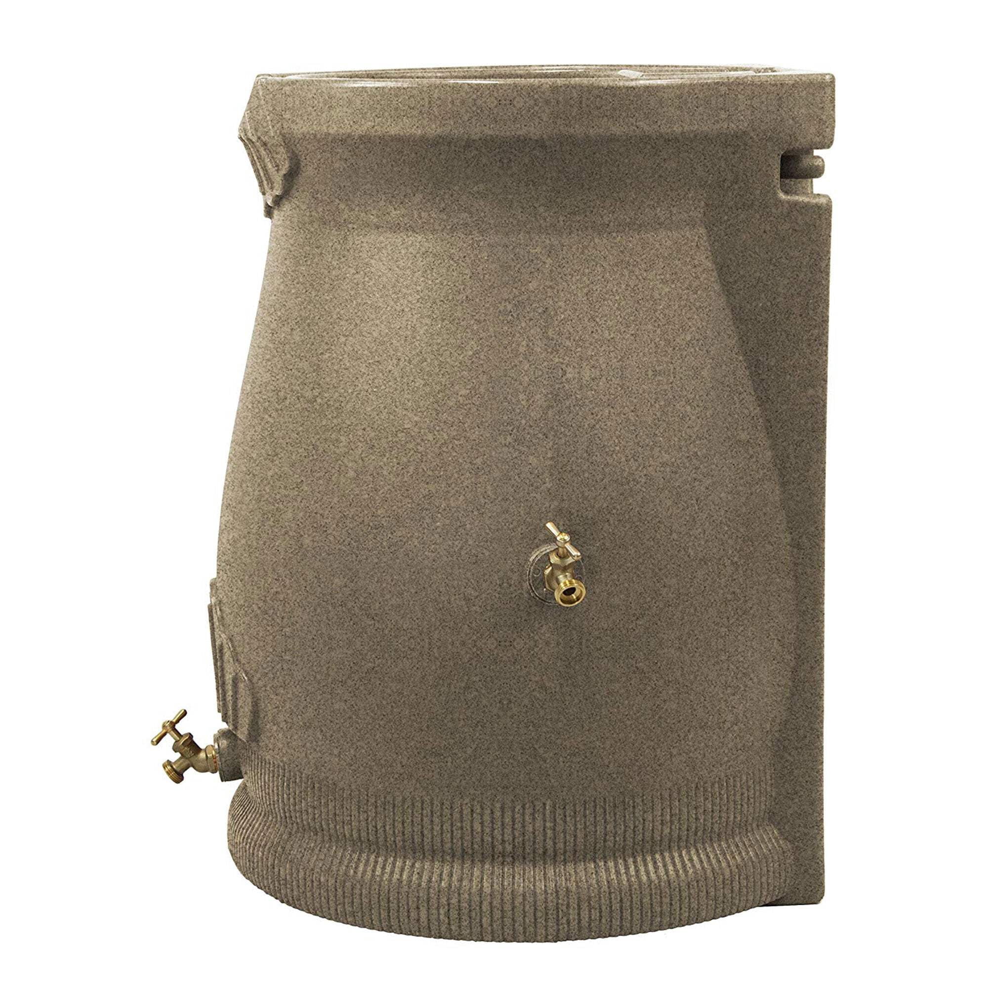 Good Ideas Rain Wizard 50 Gal Plastic Rain Barrel Urn, Sandstone (3 Pack)