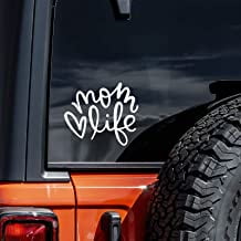 Mom Life Heart 6 Inch Vinyl Car Decal – Cute Parent Sticker for Moms for Truck, Car, Tumbler, Cup, Laptop, Decor, Locker, Table, Window