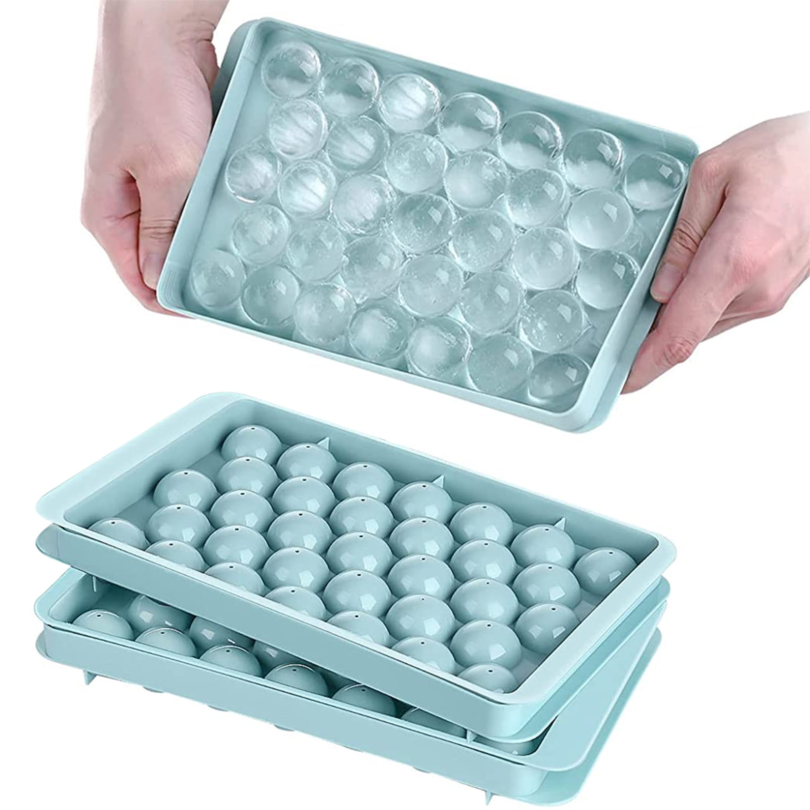 Round Ball Ice Cube Mold With Lid Refrigerator Ice Cube Box Ice Tray