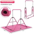 thumbnail image 3 of Gymnastic Bars for Kids with Mat, Adjustable Height Folding Gymnastic Training Kip Bar, Junior Expandable Horizontal Monkey Bar for Home, 3 of 7