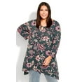 thumbnail image 1 of Evans Women's Plus Size Keyhole Swing 3/4 Sleeves Tunic Top, 1 of 5