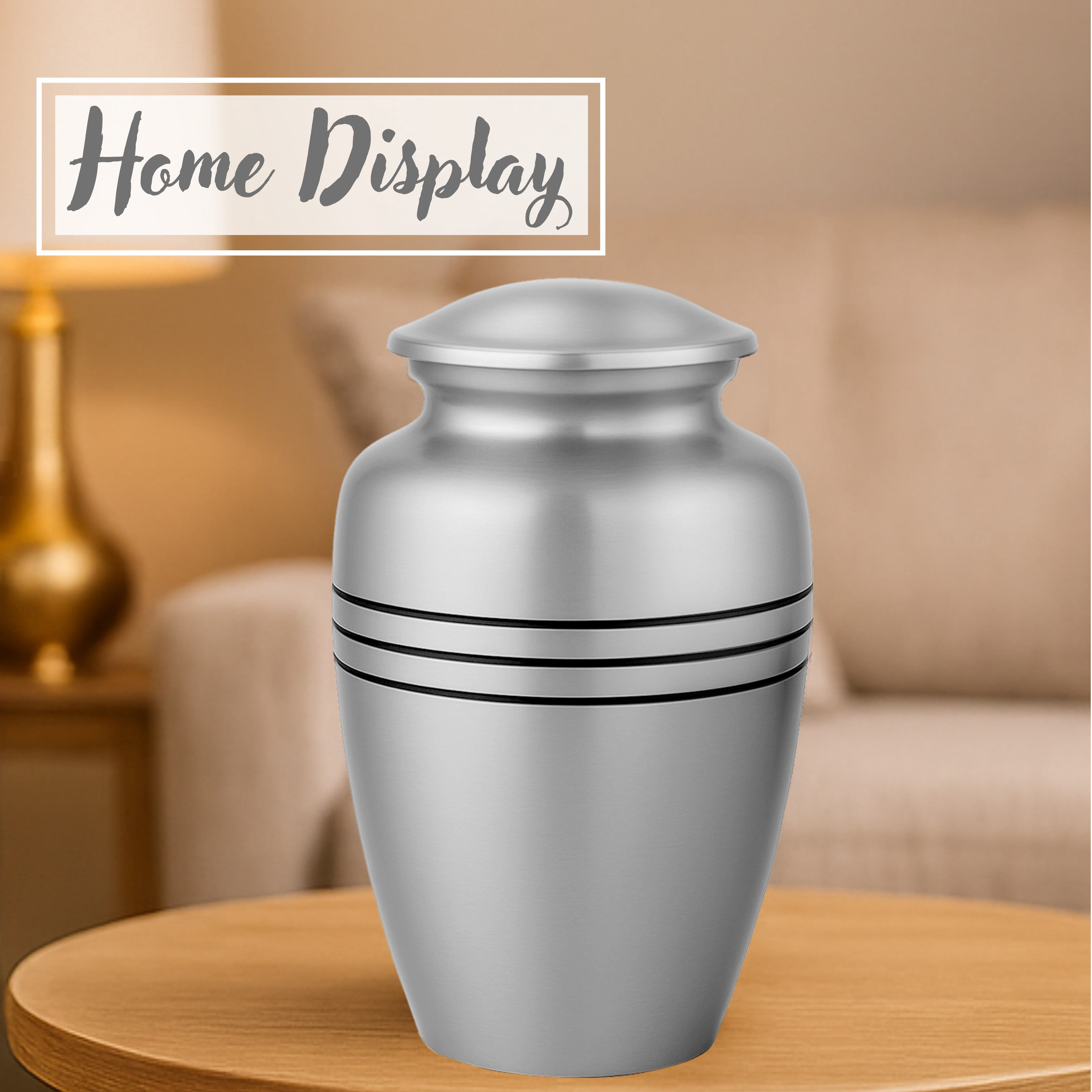 Aluminum Handcrafted Urn - Elegant Keepsake Holder for Adult Human Ashes (Coal & Steel Gray)