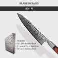 thumbnail image 2 of Sharp Damascus Japanese Chef Knife, Kegani Japanese Rosewood Handle 67 Layers VG-10 Japanese Knife Natural Hammered Chef Knife, 2 of 7