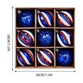 thumbnail image 2 of AZXY 4th of July Decorations,Patriotic Ornaments,Independence Day 6cm 9pcs Box Set Electroplating Hand Drawn Red White Blue Day Decoration Decoration, 2 of 9