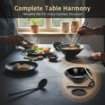 thumbnail image 5 of 16 Pcs Ramen Bowl Set, Black Melamine Japanese Dinnerware Set, Includes 4 Noodle Bowls, 4 Chopstick Pairs, 4 Spoons, and 4 Sauce Plates for Soup, Rice, Udon, Pho, Home Dining, 5 of 7