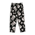 thumbnail image 4 of Goofa black white Skull bone Printed Soft Pajama Pants for Women, Wide Leg Comfy Casual Lounge Yoga Pants-XX-Large, 4 of 9