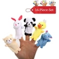 thumbnail image 6 of 16Pcs Finger Puppets Set,10 Animal Finger Puppets + 6 People Finger Family Members,Cloth Velvet Puppets for Kids,Finger Puppets for Toddlers,Educational,Story Time Toys, 6 of 7