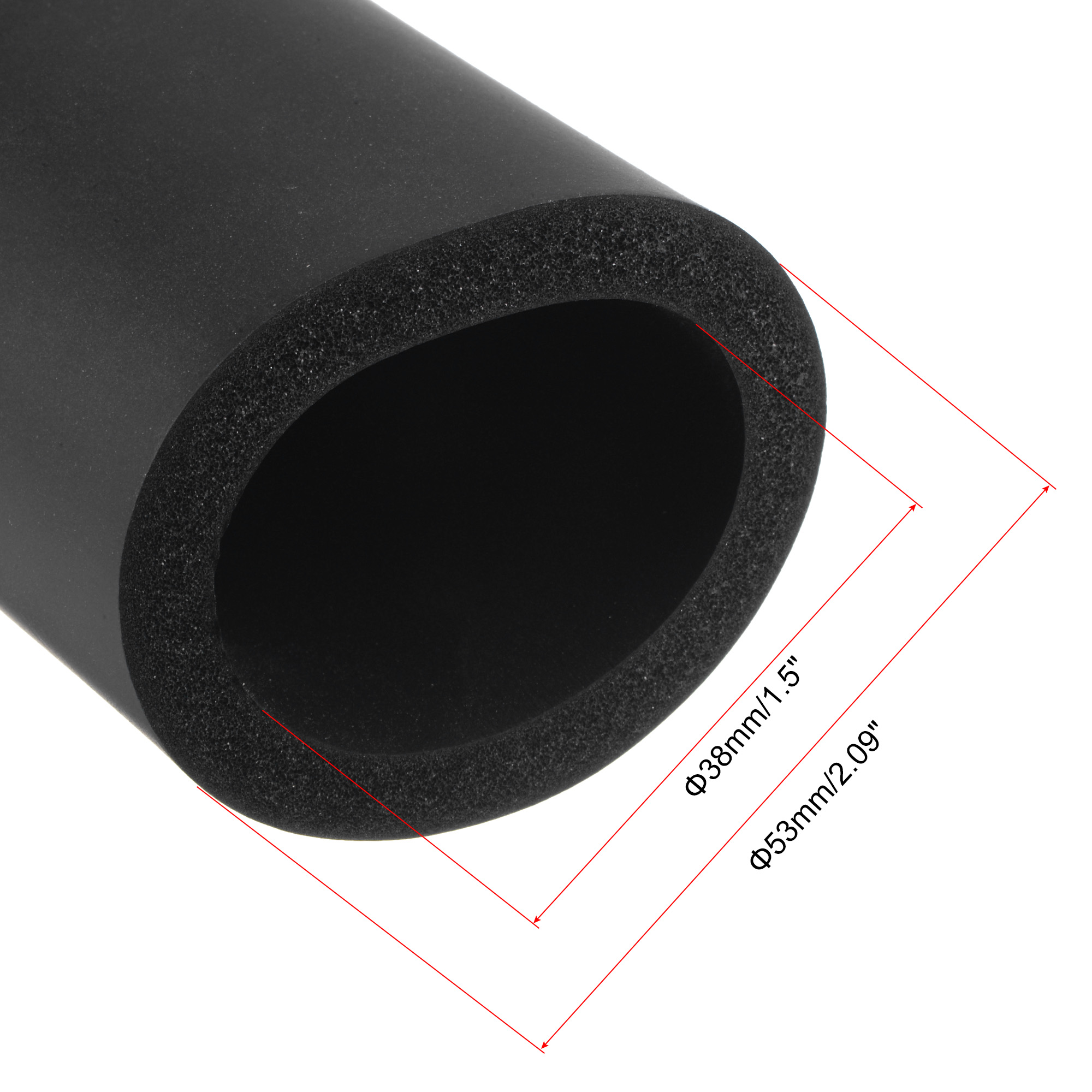 Unique Bargains Foam Tubing for Handle Grip Support Black 38mm x 53mm