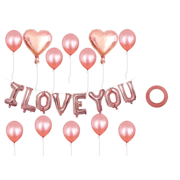 Matsuzay Globo con letras de amor, confesión del Día de San Valentín, globo con corazón de amor, monograma de película de aluminio, decoración para Kits de decoración para fiestas rosa dorado Matsuzay HA8818-05B