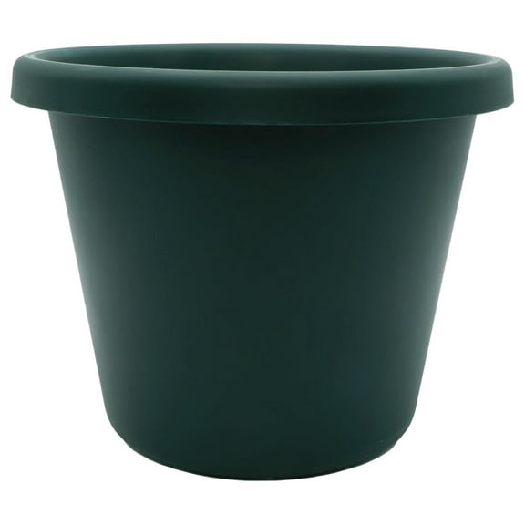 14 inch Round Classic Planter - Plastic Plant Pot for Indoor Outdoor Plants Flowers , Evergreen 14" Pack of 1