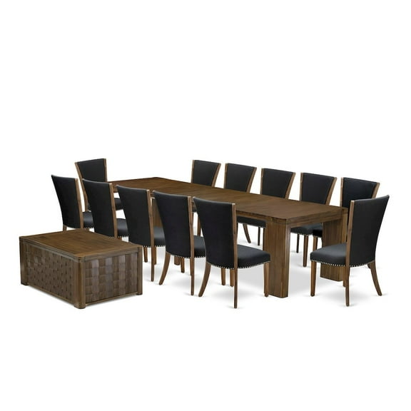 Luxe by East West Furniture 14 Pieces Extendable Dining Set Includes a Rectangle Kitchen Table