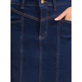 thumbnail image 5 of INSPIRE CHIC Women's Denim Skirt Casual High Waisted Pockets Above the Knee Stretchy Jean Pencil Skirts XL Black Blue, 5 of 6