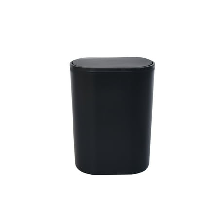 Mainstays Flip Top Trash Can, Black Plastic