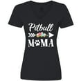 thumbnail image 3 of Inktastic Pitbull Mama with Arrow and Flowers Women's V-Neck T-Shirt, 3 of 5