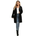 thumbnail image 3 of LARACE Women's Open Front Cardigan Sweaters Fashion Button Down Cable Knit Chunky Outwear Coats Black 1X, 3 of 9