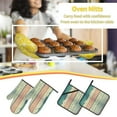 thumbnail image 5 of Daiia Hardwood Pattern Oven Mitts and Pot Holders 4 pcs Set,High Heat Resistant 500 Degree Extra Thicken Long Kitchen Cotton Oven Glove, 5 of 6