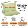 thumbnail image 4 of Linens Fundas de Almohada 100% Lino Francés con Bordado - Paquete de 2 - Lino Natural Lavado Color Sólido Suave Transpirable -, 4 of 5