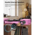thumbnail image 2 of Reproductor de vinilo Turntable Seasonlife con transmisión por correa y altavoces inalámbricos, color rosa, 2 of 8