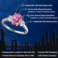 thumbnail image 2 of Gem Stone King 925 Silver and 10K Yellow Gold Pink Moissanite and White Topaz Engagement Ring for Women | 2.66 Cttw | Oval 9X7MM | Gemstone Birthstone | Size 7, 2 of 6