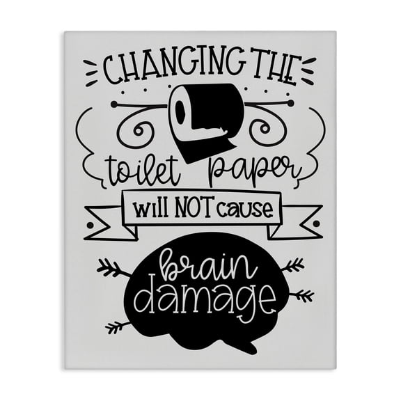 Stupell Industries Eclectic Change Toilet Paper Humor Canvas Art, 16 x 20, by LSR Design Studio